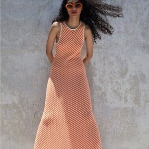 Zara sold out orange crochet dress